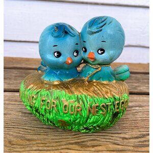 Vintage 1970s Enesco Bluebirds On Nest Savings Bank